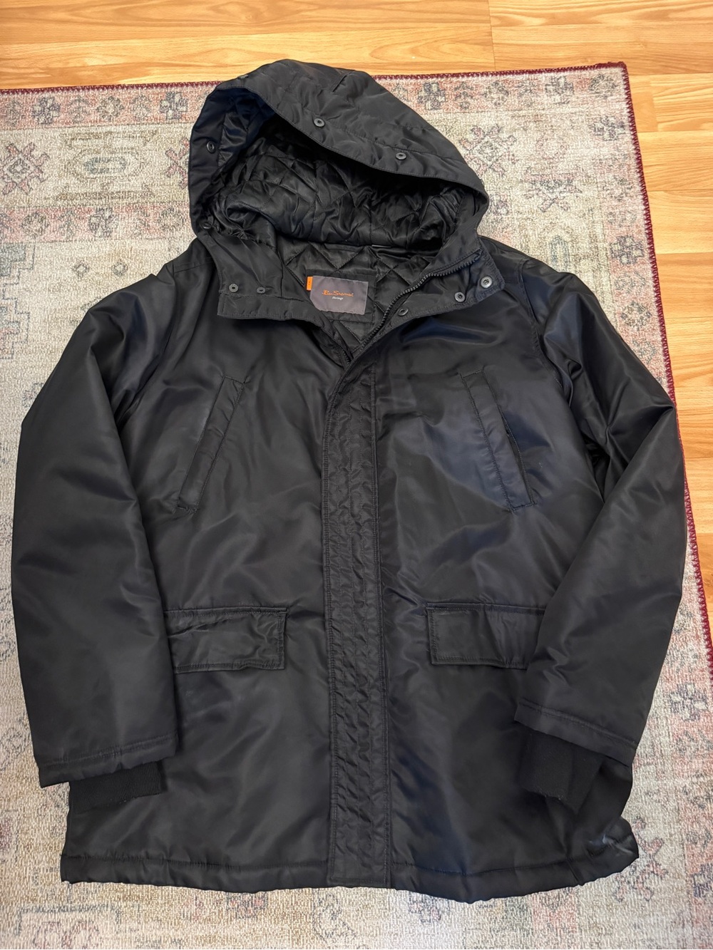 Ben Sherman Heritage Black Hooded Puffer Jacket